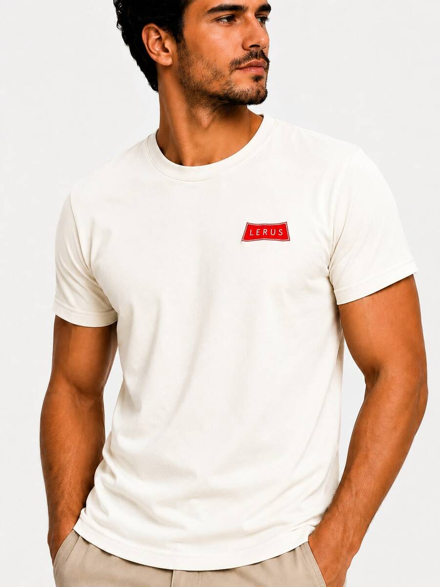 Basic Summer T-Shirt, Loose, No Christmas, Valentine's Day, Basic - Trắng ngà - Xem 1