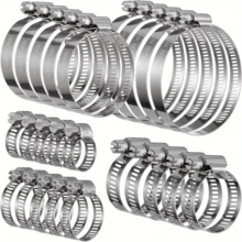 Kit Fitting Penjepit Pipa Baja Tahan Karat Tugas Berat 25 buah dengan Konektor Heliks (Berulir) Baut/Galled, Rentang Ukuran yang Dapat Disesuaikan (25/64' hingga 2-3/4') untuk Sistem Perpipaan, Otomotif, HVAC - Aplikasi Bahan Bakar, Air, dan Tabung - A - View 5