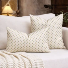 1pc Beige-Yellow Luxury Sofa Cushion Cover, Vintage Floral Jacquard Chenille Fabric, Soft Decorative Pillowcase For Sofa, Bed, Bedroom, Living Room, Cafe, Showroom, Home Decor, Daily And Holiday Occasions, Suitable For All Seasons, Pillow Insert Not Included - Beige-yellow - View 6