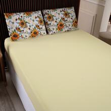 Single Bed Sheet Set, Printed, 100% Cotton Jersey Knit, With Elastic, 2 Pieces - Sunflower - View 3