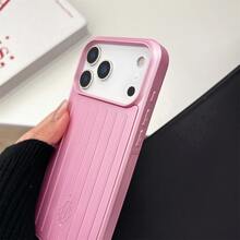 DECOPHONE Borde texturizado antideslizante lateral mejorado, viene con maleta rosa Demela y funda protectora para teléfono. Compatible con teléfono Apple 17 Pro Max. Cuenta con función antideslizante mate, diseño de cobertura completa de lente 16 Pro y funda protectora premium 15 Pro Max. - Rosa - Ver 1