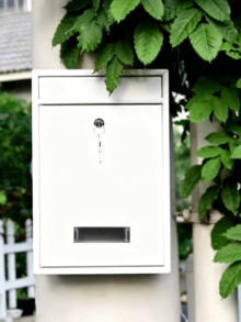 1 pièce Boîte aux lettres blanche d'extérieur imperméable et anti-vol, boîte aux lettres murale verrouillable pour la maison avec grande capacité. - A - Voir 4