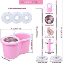Mop And Bucket Set(Pink) - Default - View 2