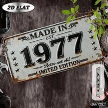 2D平面 1件裝 1977年製造復古鐵製裝飾牌年份裝飾牌 戶外看板與牆面藝術 適於客廳、門廊、露台、花園 風格如尺寸表所示 - 多色 - 查看 6