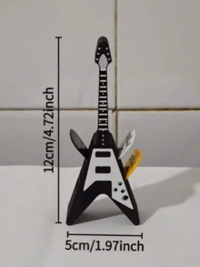 1pc Guitar Shaped Guitar Pick Storage Box, Durable Guitar Pick Display Holder, Music Accessory, Perfect Gift For Guitar Enthusiasts And Musicians - Multicolor - View 8