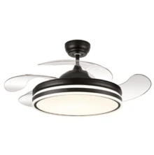 Avant High-End Ceiling Fan With Light, Large And Small Sizes 109 Cm / 50 Cm And 90 Cm / 40 Cm, 6 Speeds, Quiet, DC Motor, Retractable Blades, Dimmable LED Light From 2700K To 6500K, Remote Controls, Summer/Winter Function, Memory, Energy Efficiency Class C - CALIMA NEGRA CHICA 90CM/40CM - View 2