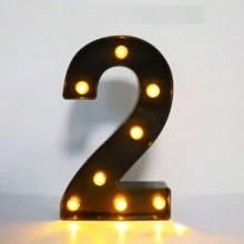 8.58英吋 LED字母燈牌，26個字母與0-9發光數字，發光符號數位裝飾燈，適用婚禮、情人節、生日、告白、求婚氛圍燈，派對、家庭週年紀念、畢業典禮夜間裝飾燈 - 黑色 - 查看 32