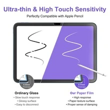 Paper Screen Protector Compatible With Samsung Galaxy Tab / 2024 / Pad Se / HONOR Pad / Surface Pro/Mi Pad , Matte Finish Film Compatible With HUAWEI MatePad Air , Write As Paper/High Sensitivity/Anti Glare, Compatible With Apple Pencil - 1pc - View 3