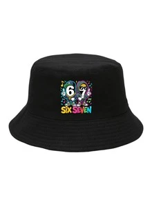 Ensemble seau et sac bandoulière imprimé de mème viral de dessin animé streetwear hip-hop 67, tenue unisexe originale pour tous les jours et toutes les saisons - Multicolore - Voir 6