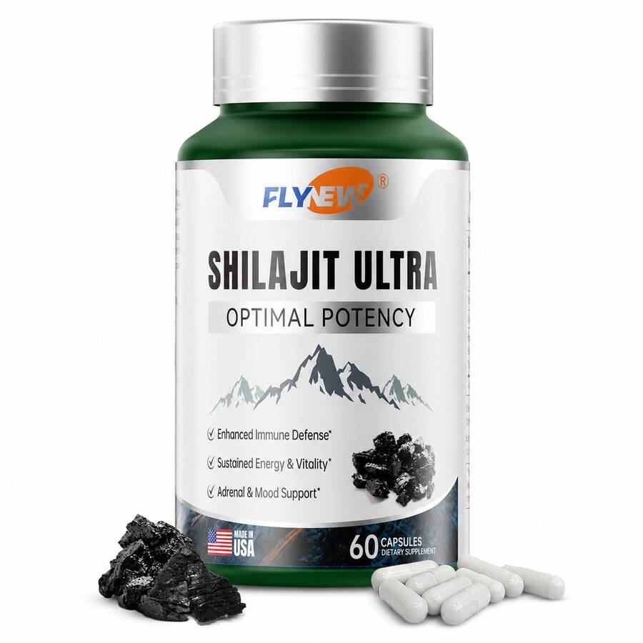 FLY Shilajit Ultra Optimal Potency Supplement 3‑Pack Bundle 60 Capsules Each Made In USA Enhanced Immune Defense Sustained Energy Vitality Adrenal & Mood Support Dietary Supplement - 1 cái - Xem 1