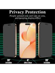Yezodawee Matte Privacy Screen Protector For Phone 17 Pro Max [6.9 Inch] | 9H Hardness Shatterproof & Shockproof Protection | Privacy Feature Ensures Screen Only Visible From Front | Anti-Glare & Anti-Fingerprint Coating Reduces Eye Fatigue And Keeps Screen Clean | Essential For Daily Protection, Office, Home Use | Phone Screen Protector, Phone Accessories, Waterproof, Drop-Proof, Collision-Proof, Scratch-Resistant - Black - View 2