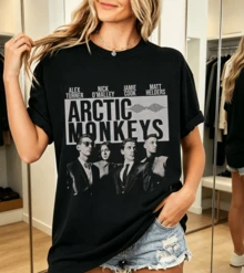 Arctic Monkeyss T-Shirt 100% Cotton Group Photo - Black - View 1
