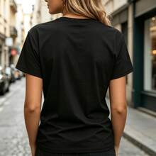 Women's Kangol Est 1937 Varsity Letter Graphic T‑Shirt, Retro Preppy Casual Short Sleeve Tee - màu đen - Xem 2