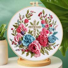 Cross Embroidery Kit With Healing Floral Pattern, DIY Religious Home Decor Hanging Art, Gift With Embroidery Frame - Multicolor - View 6