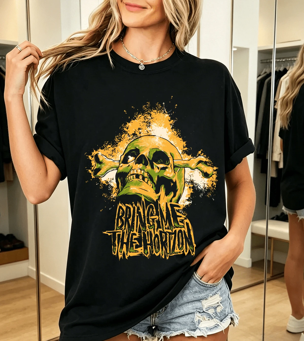 Bring Me The Horizon T-Shirt 100% Coton Rock Urbain - Black - View 1