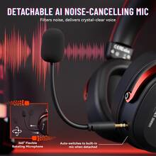 ATTACK SHARK 3-Mode Wireless Gaming Headset 7.1 Surround Sound 50mm Driver Unit AI Noise Canceling Microphone Multi-Platform Compatible For PC PS4 PS5 Xbox Switch - View 9