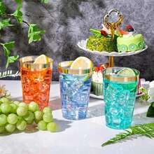 20個 6.7盎司鍍金航空杯，適用於婚禮、感恩節、萬聖節派對 - 金色 - 查看 3