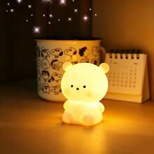 1pc Cute Bear Night Light, Battery Powered Table Lamp Bedside Light, Suitable For Bedroom, Living Room, Exquisite Desktop Decor, Thoughtful Surprise Gift For Girlfriend, Family, Classmates And Friends, Mother's Day Gift, Birthday Gift - Cute Little Bear - View 1