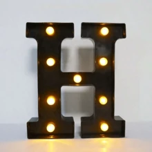 8.58英吋 LED字母燈牌，26個字母與0-9發光數字，發光符號數位裝飾燈，適用婚禮、情人節、生日、告白、求婚氛圍燈，派對、家庭週年紀念、畢業典禮夜間裝飾燈 - 黑色 - 查看 40
