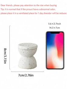 1個炭黑色裝飾樹脂手持式香爐，黑白簡約現代風，表面帶斑點，阿拉伯風格香爐，適用於居家、辦公室、飯店、節日裝飾、生日、畢業典禮等場合 - 彩色 - 查看 11