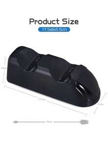 DATA FROG Base de Carga Dual para Control de con Chip de Protección Inteligente y Luz Indicadora LED para Base de Carga Rápida - Negro - Ver 3