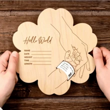 Newborn Hospital Bracelet Keepsake Box, Personalized Baby Gift, Laser Cut Wood Fiber Board, Pregnancy Commemorative Bracelet, Suitable For Mother's Day And Father's Day - Petal Style - View 10