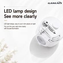 GANLAIX USB Rechargeable Electric Nail Clipper - Automatic, Portable, Multi-Functional, With Anti-Pinch Design For Fingernails And Toenails, With Magnifier And Light, 400mAh Lithium Battery For Long Lasting Use - Multicolor - View 7