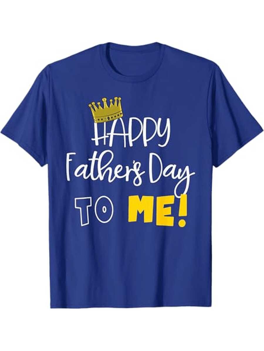 Camiseta Divertida para Papá con la Frase Feliz Día del Padre paraÍ para Hombre - Camiseta Casual de Manga Corta% Algodón con Eslógan Divertido, Cuello Redondo, Regalo Cómodo para Papá, Esposo o Figura Paterna - Transpirable, para Celebrar en Cualquier Época del Año - Azul - Ver 1
