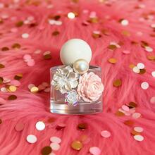 1pc Refillable Fine Mist Spray Bottle, Portable Reusable Glass Spray Bottle With Peony & Camellia + Pearl Design, Perfume Decanting Bottle, Cosmetic Replacement Bottle For Storing Perfume, Essential Oils, Liquid Cosmetics, Travel Essential, Holiday Gift - Multicolor - View 2