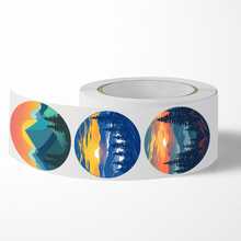 500 piezas/rollo Pegatinas de pareja al atardecer 1 pulgada Regalo de verano Embalaje DIY Pegatinas de sellado Adecuadas para estudiantes Etiquetas autoadhesivas PVC Decoración de fundas de teléfono - Multicolor - Ver 1