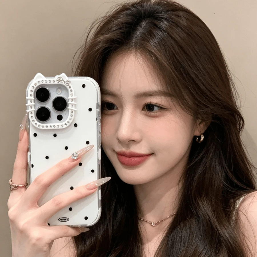[Summer Bestseller New Arrival] Popular Korean-Style Cute New Sparkling Diamond Camera Ring Candy Color Smartphone Case Compatible With IPhone 17 Pro Max/17 Pro/17/16 Pro Max/16/16 Pro/16 Plus/15/15 Pro Max/15 Pro/15 Plus/14/14 Pro/14 Pro Max/14 Plus/13/13 Pro/13 Pro Max. Simple Design, Perfect For Women. Waterproof, Shockproof, Drop-Proof, And Scratch-Resistant Protective Cover. - White - View 1