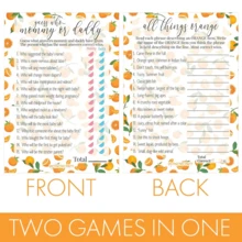 Orange Cute Baby Party Game, Mom Or Dad Matching And All Orange Items, 2 Set - Double-Sided Cards - A - View 3