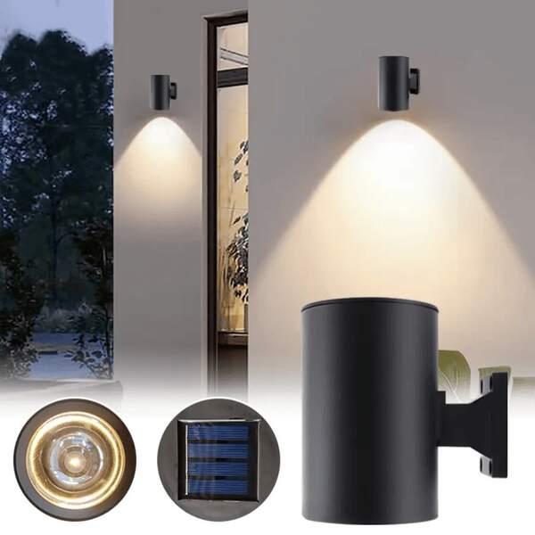 1pc Outdoor Solar Downlights, Wall Lights, Spotlights, And Floodlights For Garden Walls; Decorative Ambient Lighting Suitable For Garden Entrances And Garden Walls