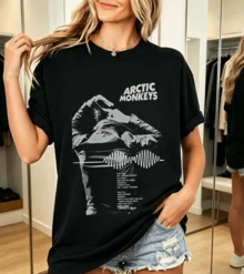 Arctic Monkeyss T-Shirt 100% Cotton Album Art Unisex - Black - View 1