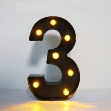 8.58英吋 LED字母燈牌，26個字母與0-9發光數字，發光符號數位裝飾燈，適用婚禮、情人節、生日、告白、求婚氛圍燈，派對、家庭週年紀念、畢業典禮夜間裝飾燈 - 黑色 - 查看 44