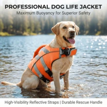 Chaleco salvavidas para perros grandes, duradero, con excelente flotabilidad, alta , adecuado para perros pequeños, medianos y grandes - Naranja - Ver 1