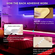 Tiras de luces LED RGB de 3‑100 pies, control remoto de 44 teclas, 6 modos DIY, brillo regulable, recortables, fáciles de instalar, luces decorativas de cambio de color para decoración de habitación, decoración de pared, decoración del hogar, fiesta, estantería - 3535RGB - Ver 6