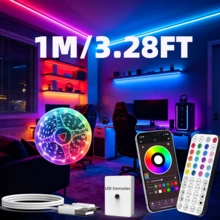 44-Tasten Fernbedienung & App-Steuerung USB RGB LED Streulichter, 3-100ft, Musiksynchronisation, Mikrofonmodus, Timer, DIY-Modus, einstellbare Helligkeit, Schlafzimmer, Wohnzimmer, Kleiderschrank, Gaming-Zimmer, Party, Feiertagsgeschenk, Laden-Dekorationslicht - 3535RGB - Übersicht 13