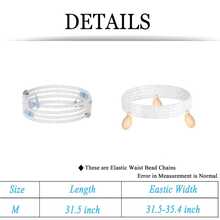 1-2pcs 31.5 Inch African Waist Bead Chain, Elastic Belly Bead Chain, Butterfly Shell Layered Body Chain, Colorful Jewelry Accessories For Women - 1 - View 2