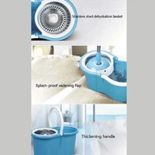 Mop - Spin Mop With Stainless Steel Bucket Extended Length Handle Microfiber Mop Ds, Spin Mop Bucket Kitchen Floor Cleaning - Default - View 4