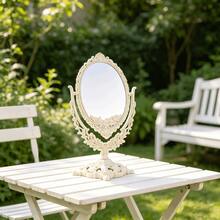 360° Rotatable Vintage Palace Style Vanity Mirror, Vertical Design Suitable For Bedroom And Dorm, Perfect For Glamorous Makeup Occasions - Multicolor - View 4