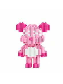 1pc Micro Bead Cute Bear Series Building Block Decor Gift, Adult Puzzle Toy For Stress Relief - Multicolor - View 4