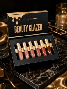 beauty glazed 6支装哑光丝绒液体唇膏套装，哑光液体唇釉，防水唇彩 - 6件 - 查看 10