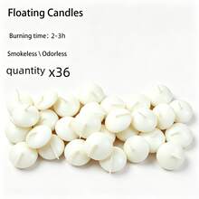 1/5/12/24/36/48/96pcs Floating Ball Scented Candles, Water Floating Tea Lights, Romantic Wedding Decoration Candles, Hotel Dinner Party Table Centerpiece Decor - White - View 13