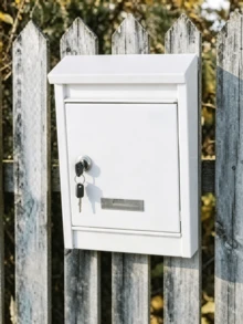 1 pièce Boîte aux lettres blanche d'extérieur imperméable et anti-vol, boîte aux lettres murale verrouillable pour la maison avec grande capacité. - A - Voir 3