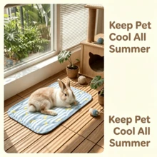 1pc Cute Fruit Pattern Pet Cooling Mat, Summer Ice Silk Breathable Anti-Slip Washable Pet Bed Mat, Essential For Small Animals Cats Dogs Rabbits, Indoor Outdoor Cage Liner - Multicolor - View 3