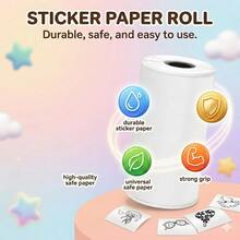 Rollos de papel térmico de etiquetas mínimas para escritorio, pegatinas blancas autoadhesivas para impresoras mini para diarios, collages, notas de estudio, listas de memorandos y impresión de fotos, estética de espacio de trabajo limpio, compatible con impresoras portátiles Phomemo Memoking - Ver 9