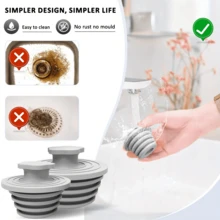 1 Stück Silikon Anti-Verstopfungs Universal Ablaufstöpsel, geeignet für Küchenspüle, Badewanne, Badezimmer Abfluss, Badewannen Ersatzteile, auslaufsicher, einfache Installation, ohne Werkzeuge erforderlich - Silikon-Badewannenstopfen - Übersicht 3