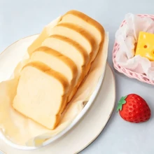 1 pièce Jouet anti-stress - Modèle de pain réaliste Jouet mou à rebond lent, Jouet de blague (Style toast) - Multicolore - Voir 8