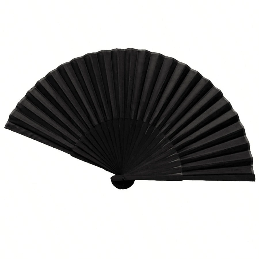 1pc Black Classic Folding Fan, Bamboo Frame, Suitable For Chinese Or Spanish Style, Great For Weddings, Parties, Performances, Dancing, Home Decor, Festivals, Birthdays And Graduation Gifts - Multicolor - View 1